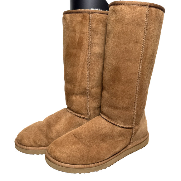 UGG Classic Tall Suede Boots Women's Size 9 Chestnut Shearling Fall Winter 5815 - Picture 1 of 14